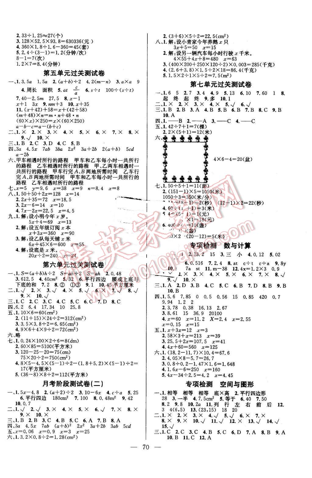 2015年奪冠訓(xùn)練單元期末沖刺100分五年級(jí)數(shù)學(xué)上冊(cè)人教版 第2頁(yè)