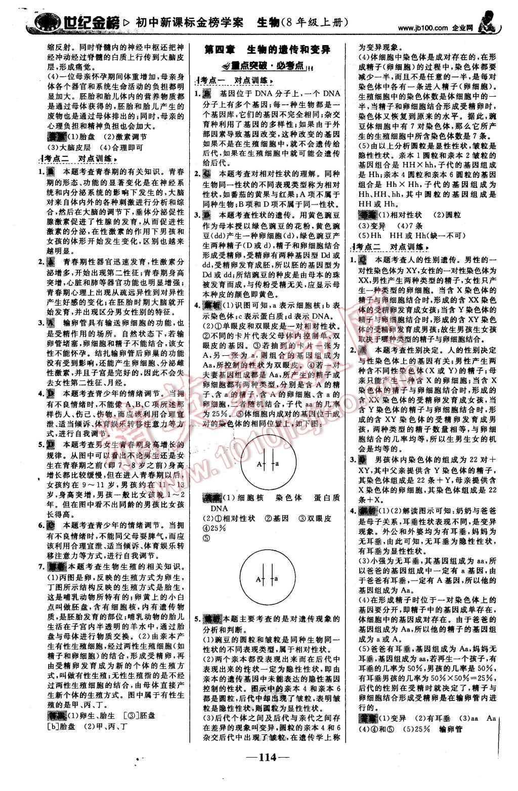 2015年世紀(jì)金榜金榜學(xué)案八年級生物上冊濟(jì)南版 第23頁