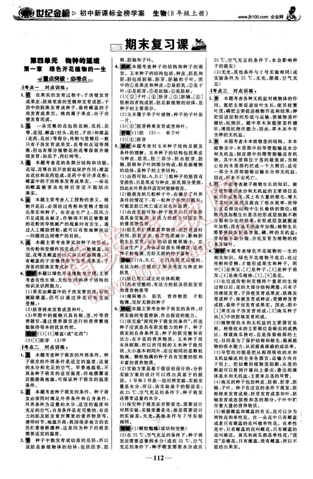 2015年世紀(jì)金榜金榜學(xué)案八年級生物上冊濟(jì)南版 第21頁