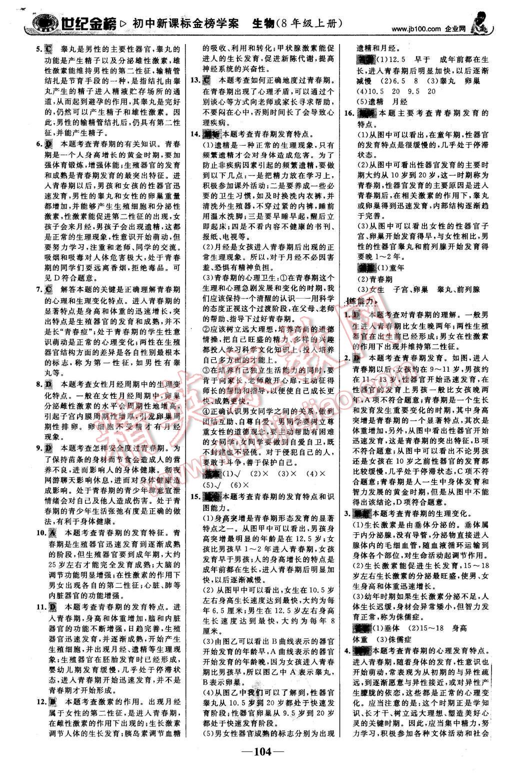 2015年世紀(jì)金榜金榜學(xué)案八年級生物上冊濟(jì)南版 第13頁