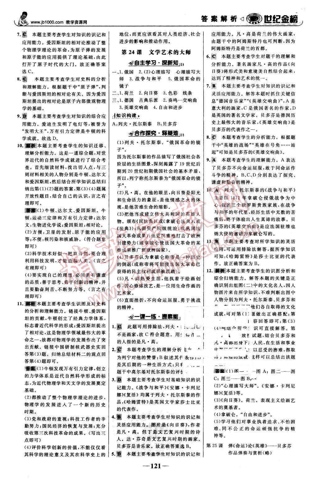 2015年世紀(jì)金榜金榜學(xué)案九年級歷史上冊北師大版 第14頁