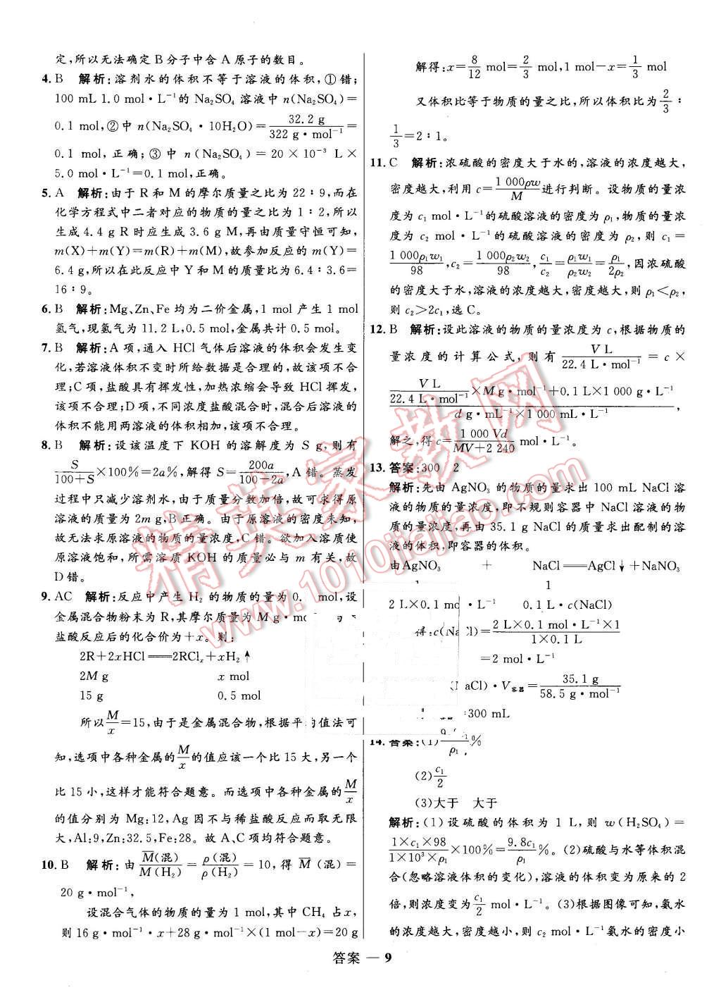 2015年高中同步測控優(yōu)化訓練化學必修1魯科版 第9頁