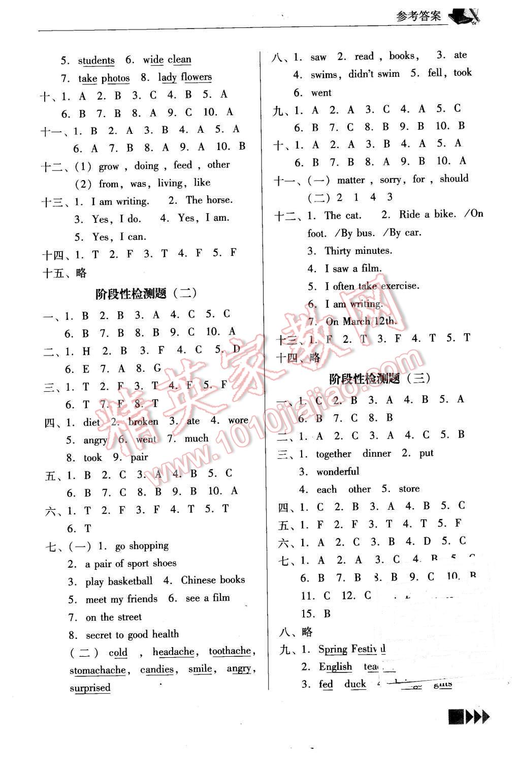 2015年小學(xué)英語(yǔ)雙基同步導(dǎo)航訓(xùn)練六年級(jí)上冊(cè)廣州版 第19頁(yè)