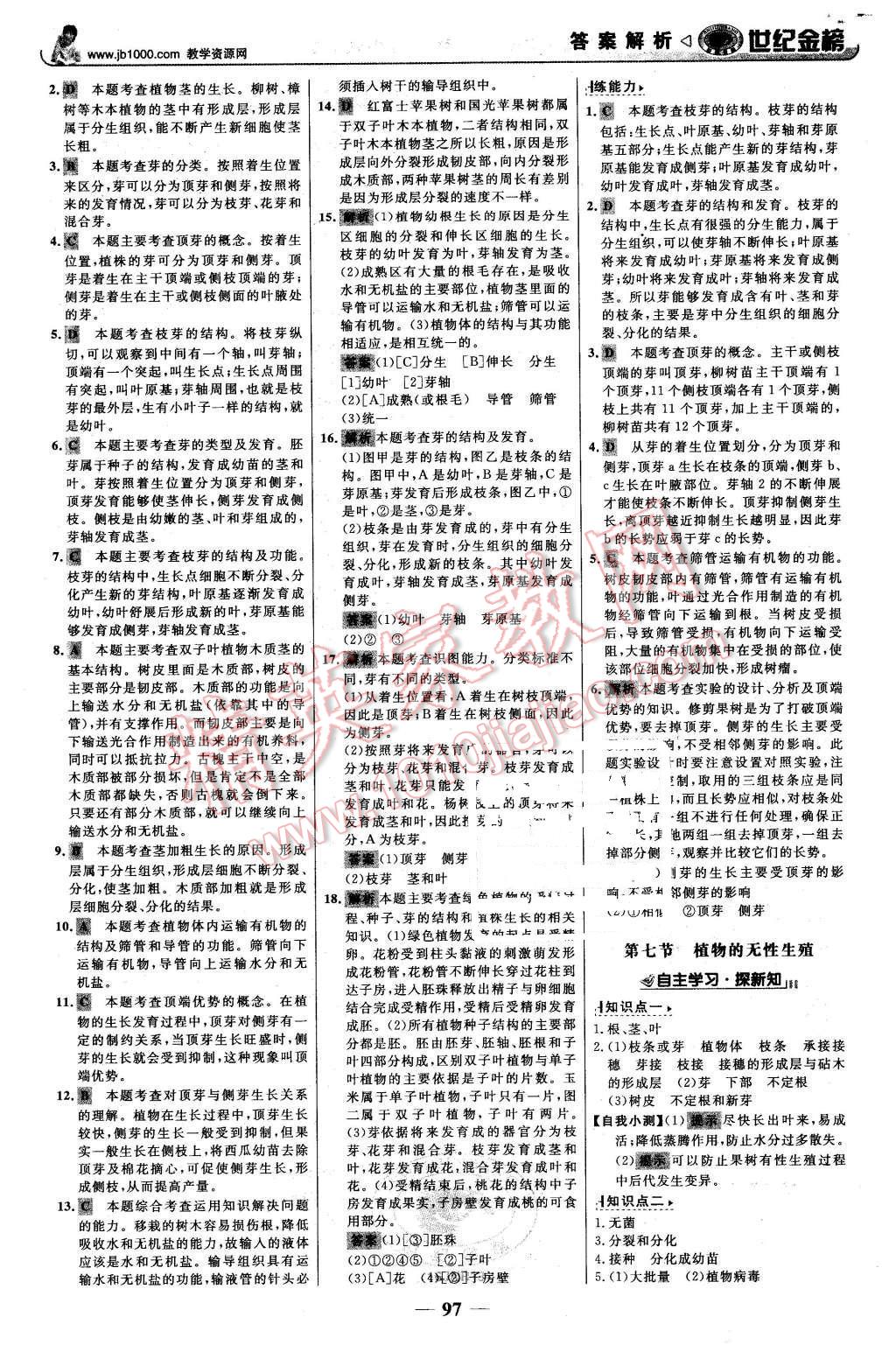 2015年世纪金榜金榜学案八年级生物上册济南版 第6页