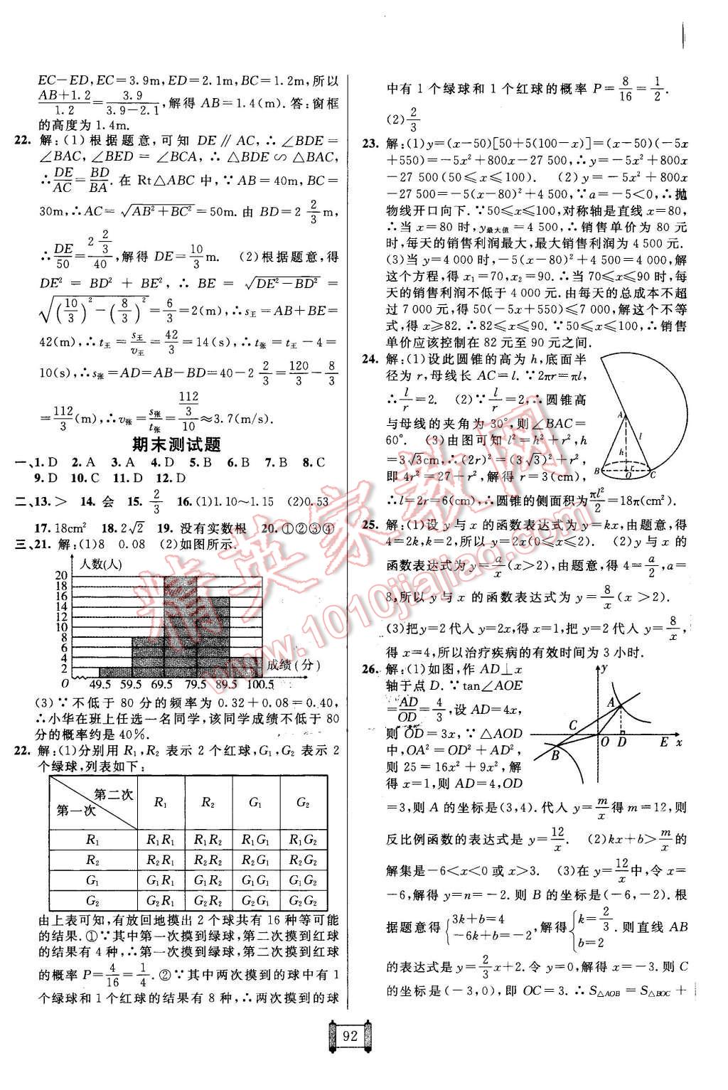 2015年海淀單元測試AB卷九年級數(shù)學全一冊青島版 第8頁