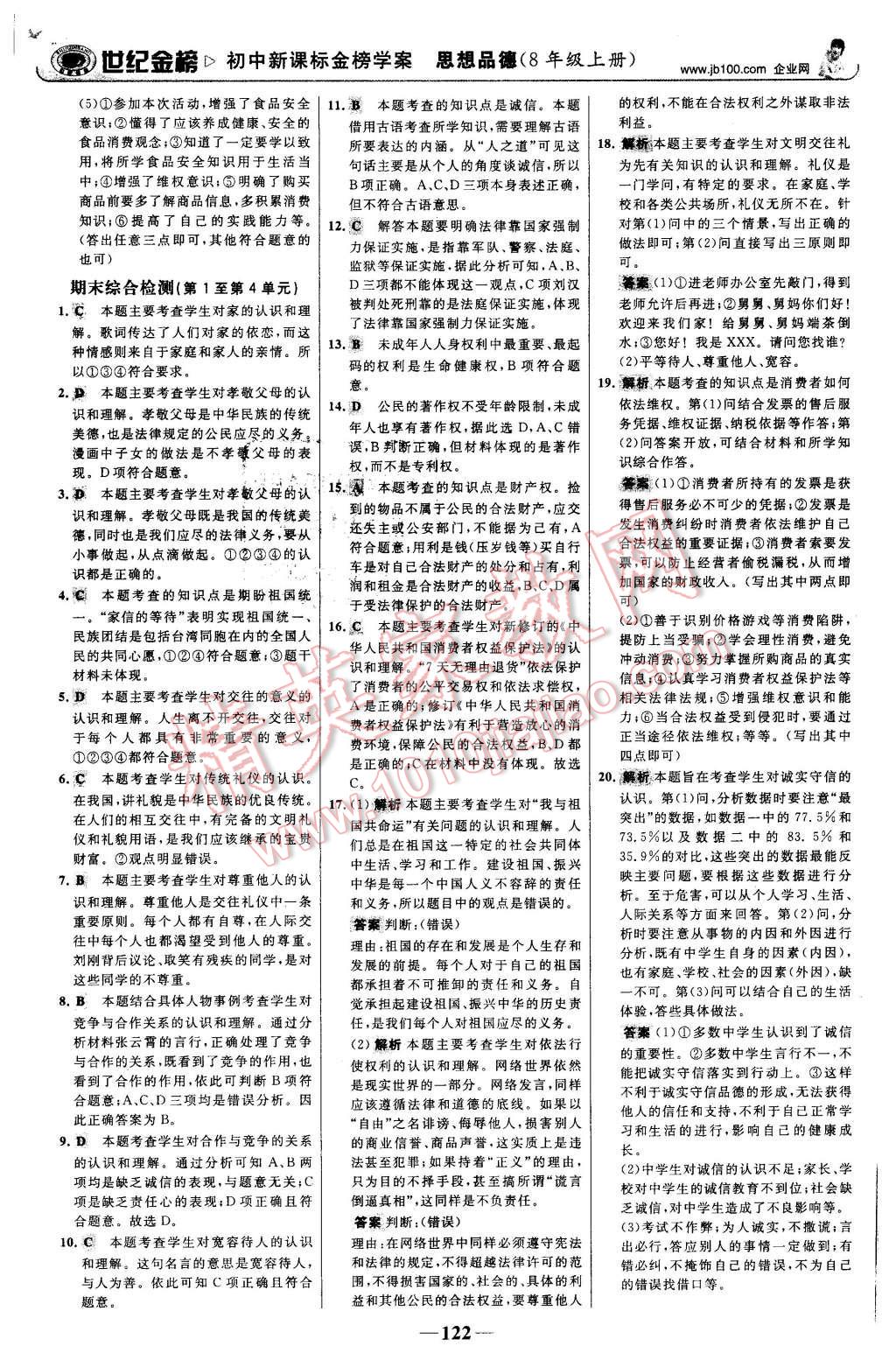 2015年世紀金榜金榜學案八年級思想品德上冊魯人版 第23頁