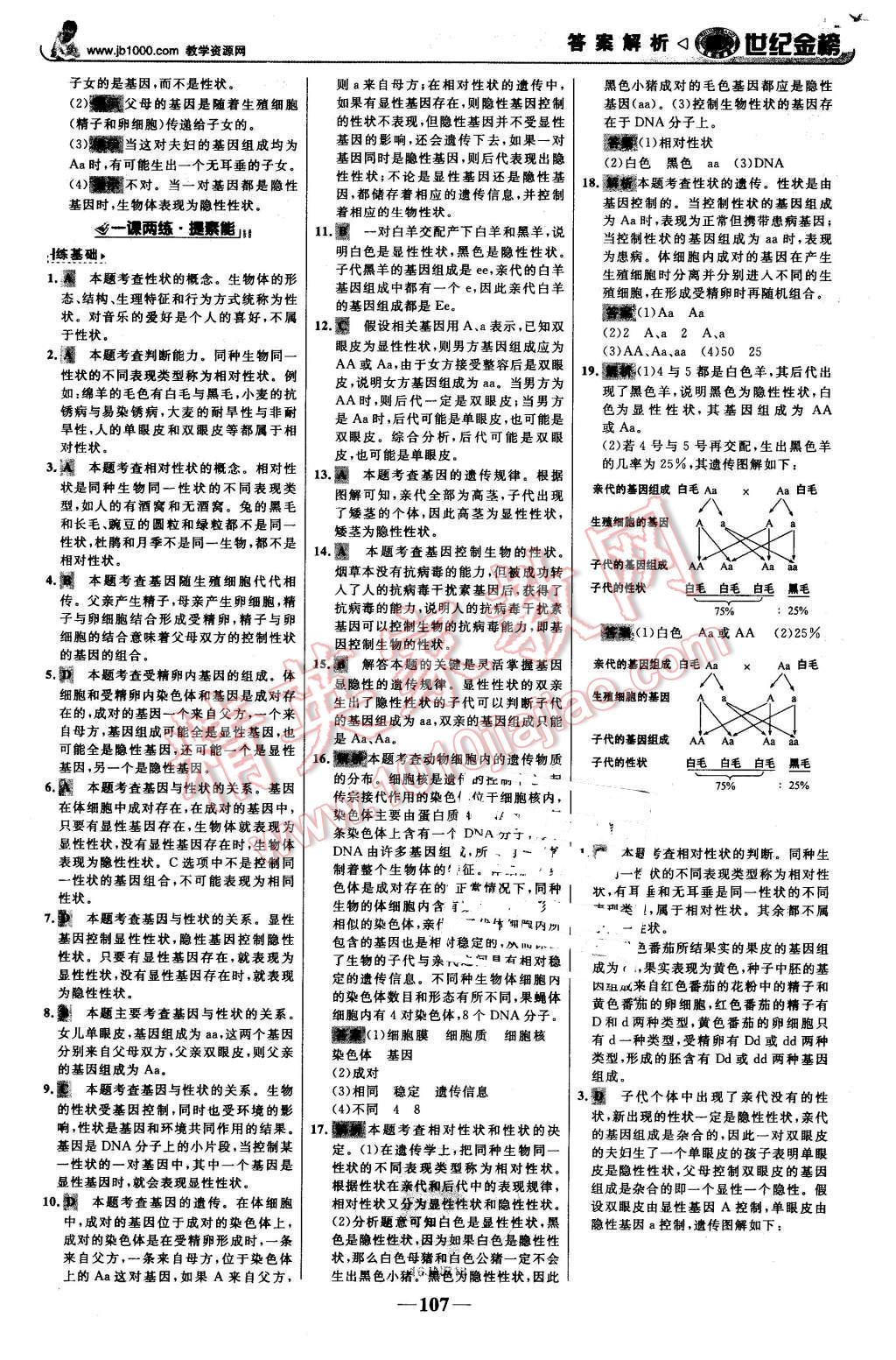 2015年世紀(jì)金榜金榜學(xué)案八年級生物上冊濟(jì)南版 第16頁