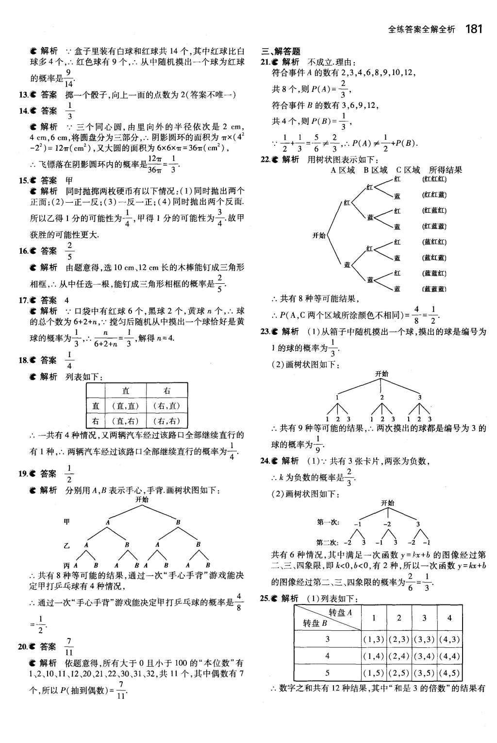 2015年5年中考3年模擬初中數(shù)學(xué)九年級(jí)全一冊(cè)蘇科版 參考答案第87頁(yè)