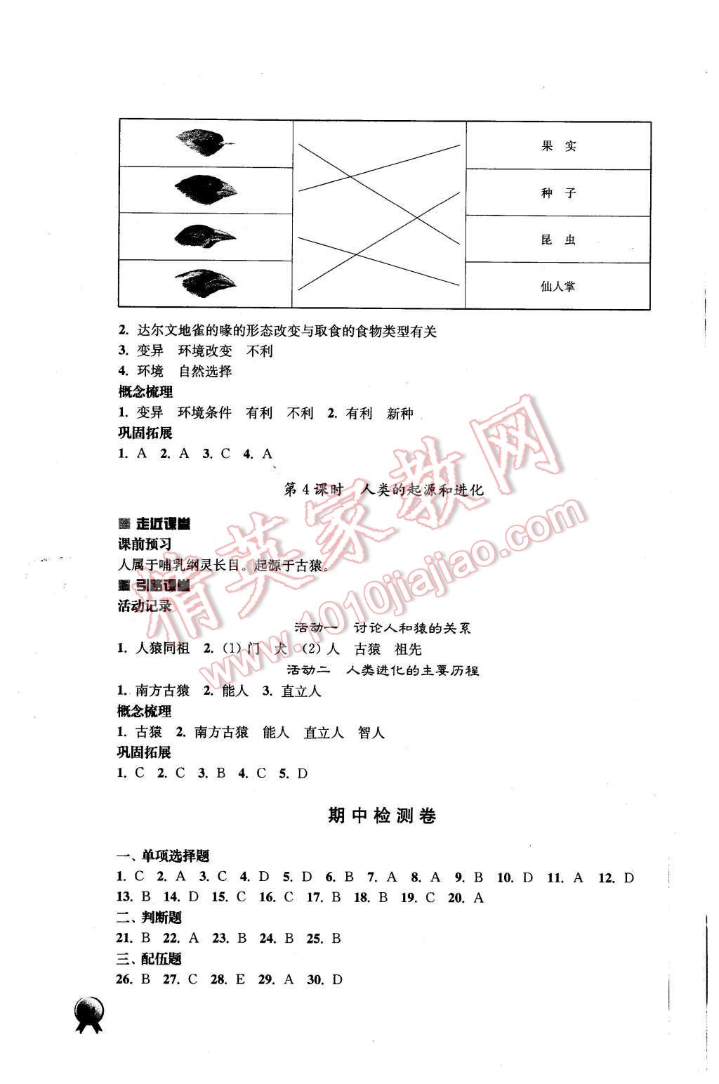 2015年伴你學(xué)八年級(jí)生物學(xué)上冊(cè)蘇教版 第8頁(yè)