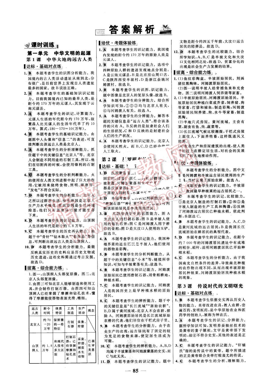 2015年世紀(jì)金榜百練百勝七年級(jí)歷史上冊(cè)北師大版 第1頁