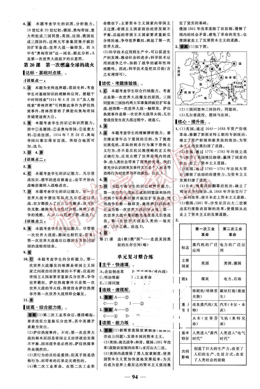 2015年世紀(jì)金榜百練百勝九年級歷史上冊北師大版 第10頁