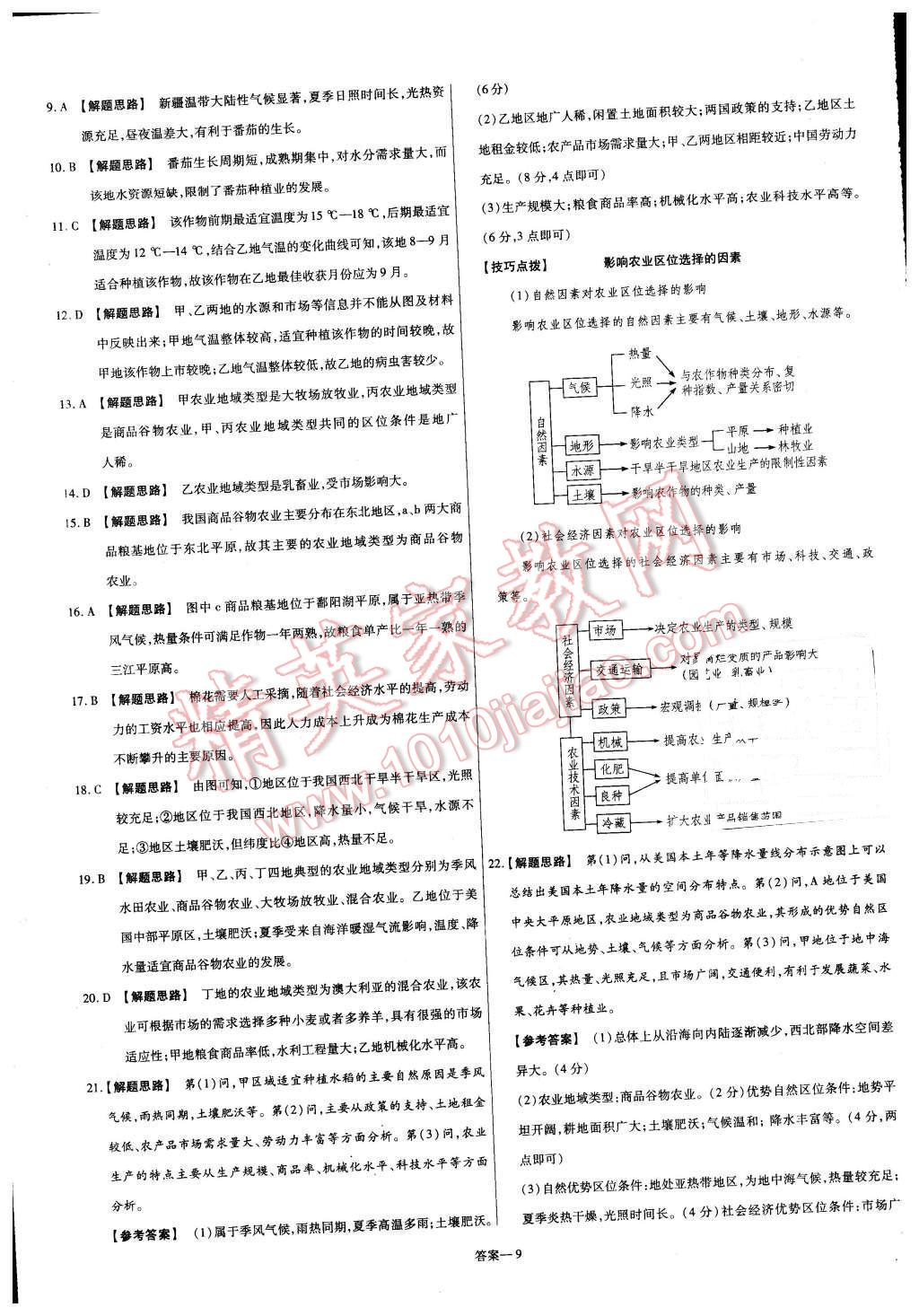 2015年金考卷活頁(yè)題選高中地理必修2人教版 第9頁(yè)