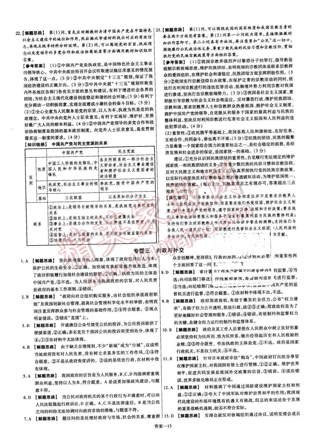 2015年金考卷活頁題選高中政治必修2人教版 第13頁