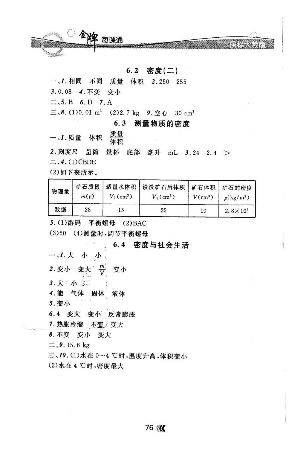 2015年金牌每課通八年級(jí)物理上冊(cè)人教版 隨堂檢測(cè)第20頁(yè)