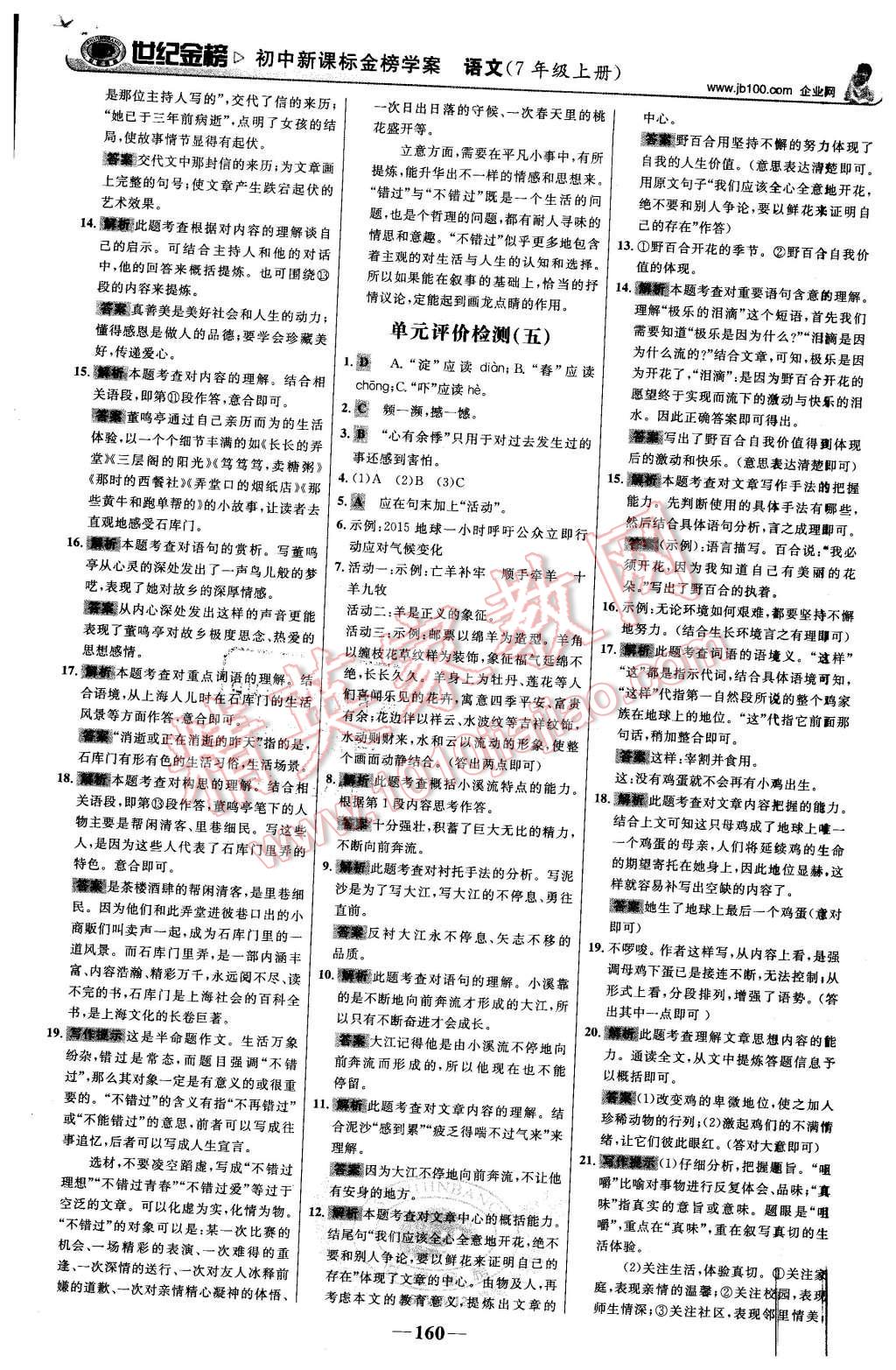 2015年世紀(jì)金榜金榜學(xué)案七年級(jí)語(yǔ)文上冊(cè)語(yǔ)文版 第21頁(yè)