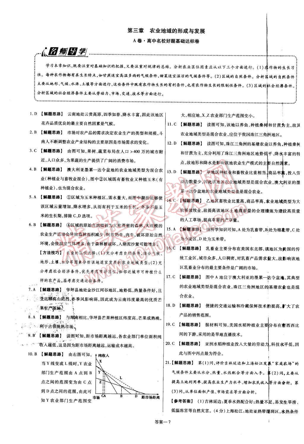 2015年金考卷活頁題選高中地理必修2人教版 第7頁