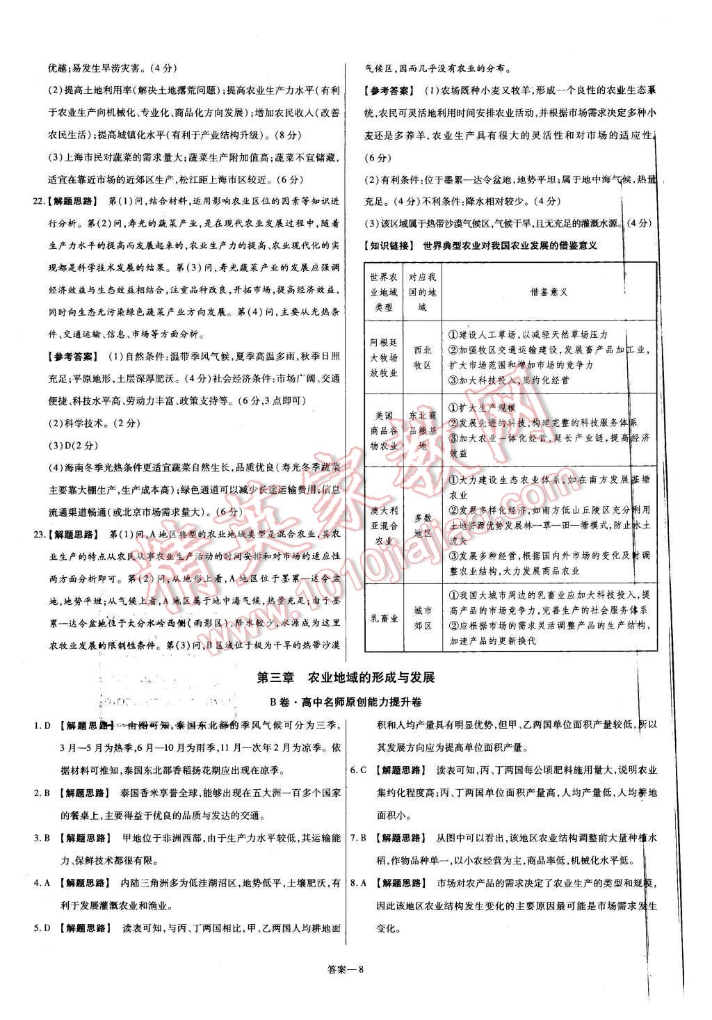 2015年金考卷活頁(yè)題選高中地理必修2人教版 第8頁(yè)