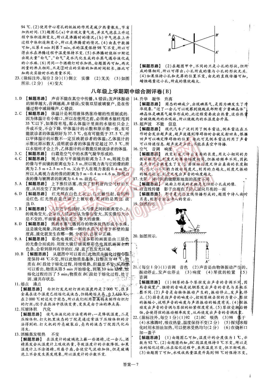 2015年金考卷活頁(yè)題選八年級(jí)物理上冊(cè)蘇科版 第7頁(yè)