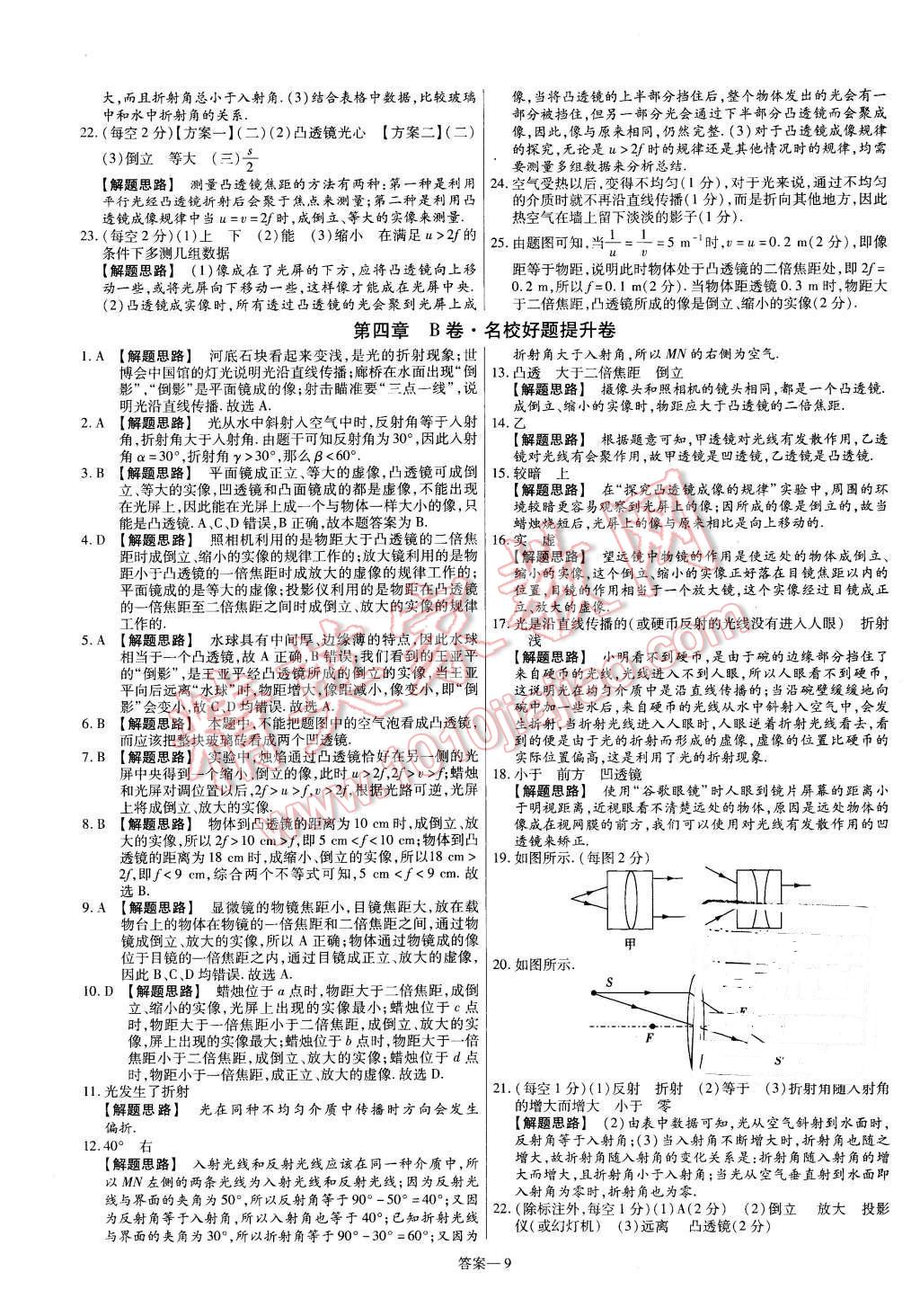 2015年金考卷活頁(yè)題選八年級(jí)物理上冊(cè)蘇科版 第9頁(yè)