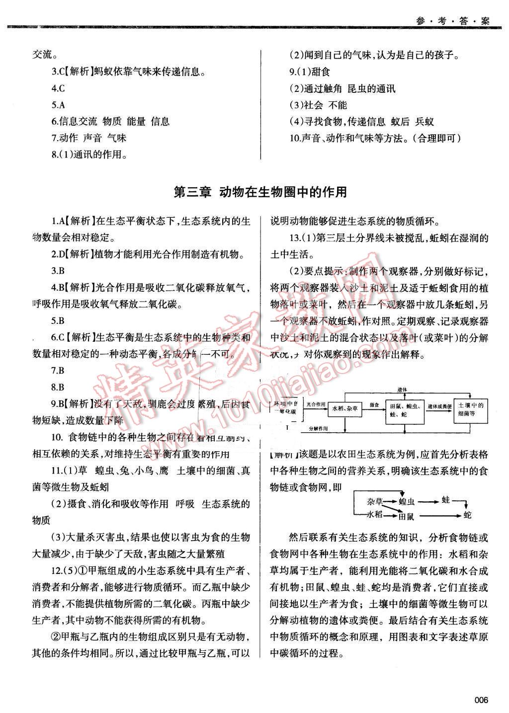 2015年学习质量监测八年级生物学上册人教版 第6页