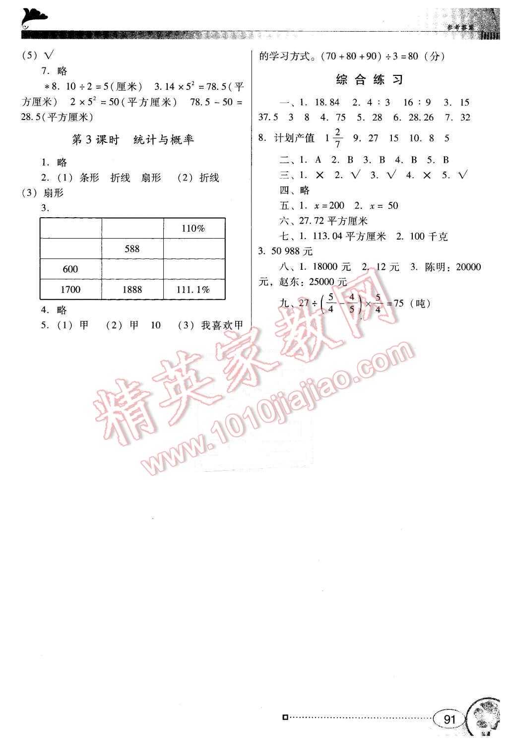 2015年南方新課堂金牌學案六年級數(shù)學上冊北師大版 第7頁