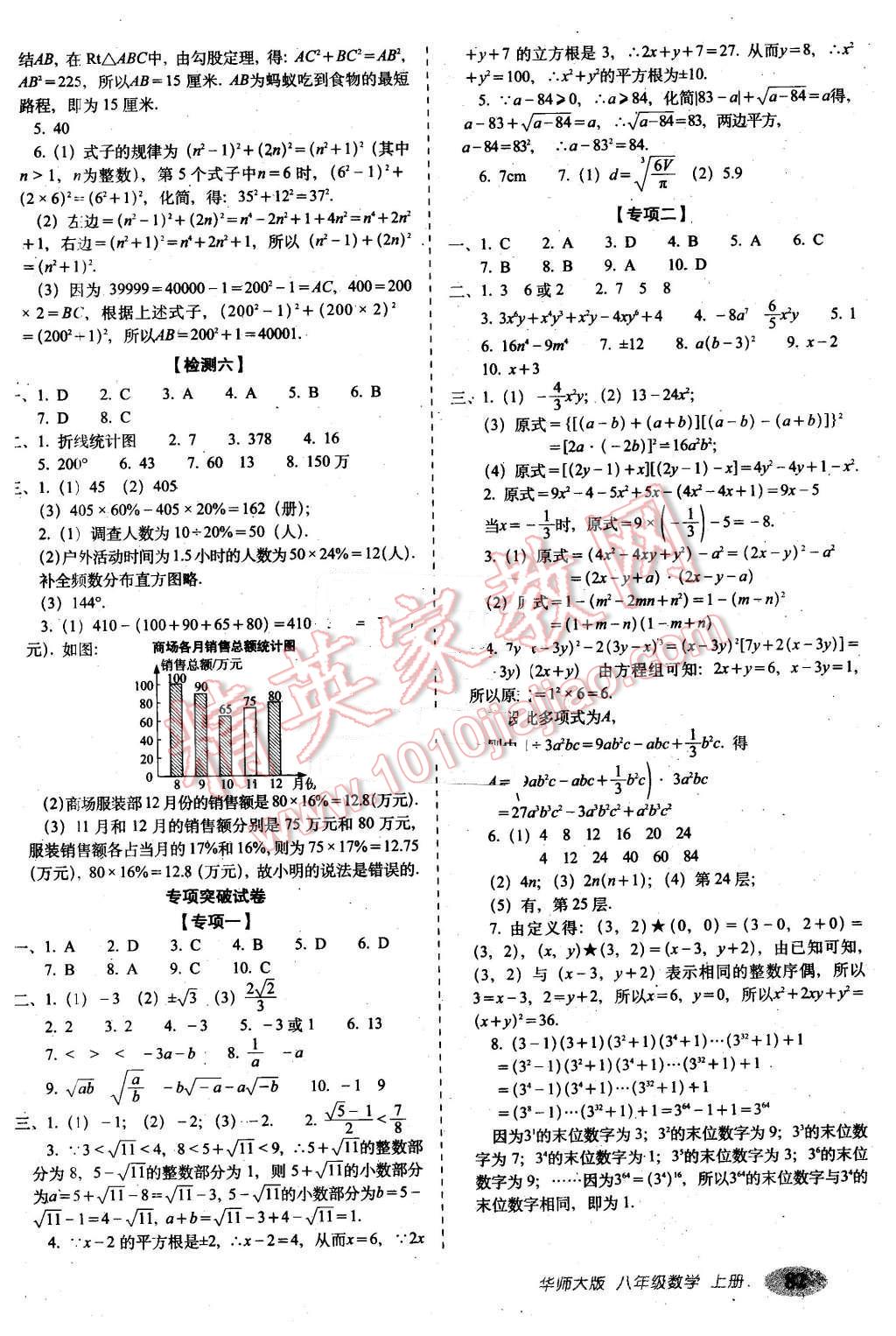 2015年聚能闖關(guān)期末復(fù)習(xí)沖刺卷八年級數(shù)學(xué)上冊華師大版 第6頁