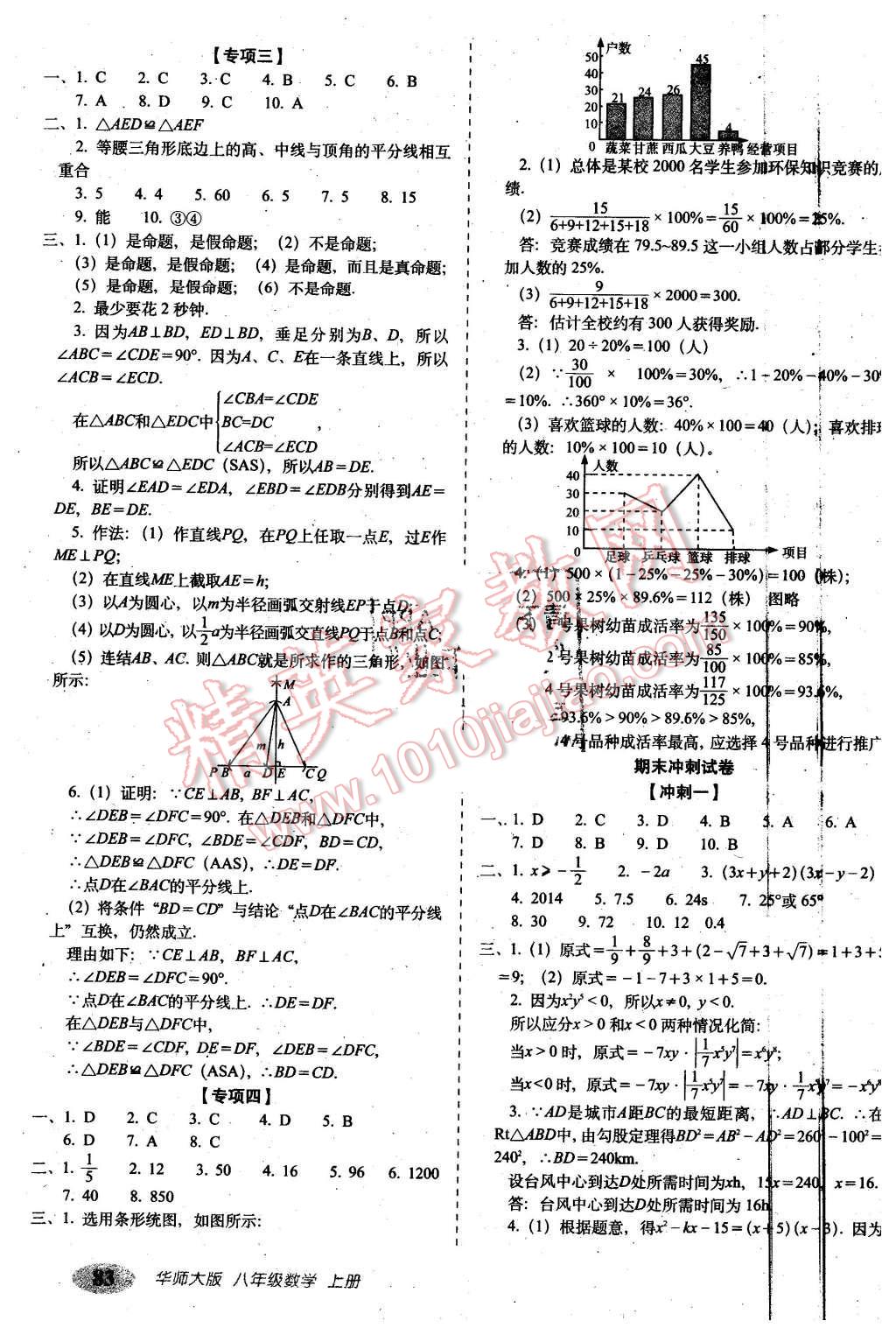 2015年聚能闖關(guān)期末復(fù)習(xí)沖刺卷八年級數(shù)學(xué)上冊華師大版 第7頁