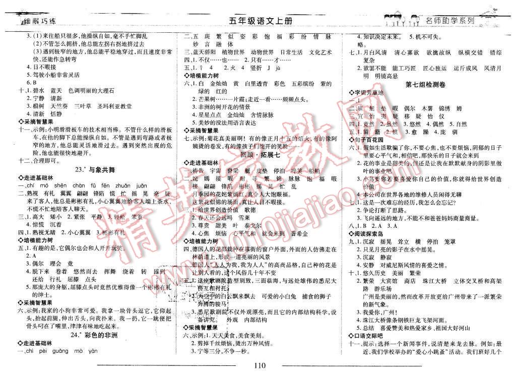 2015年细解巧练五年级语文上册鲁教版 第10页