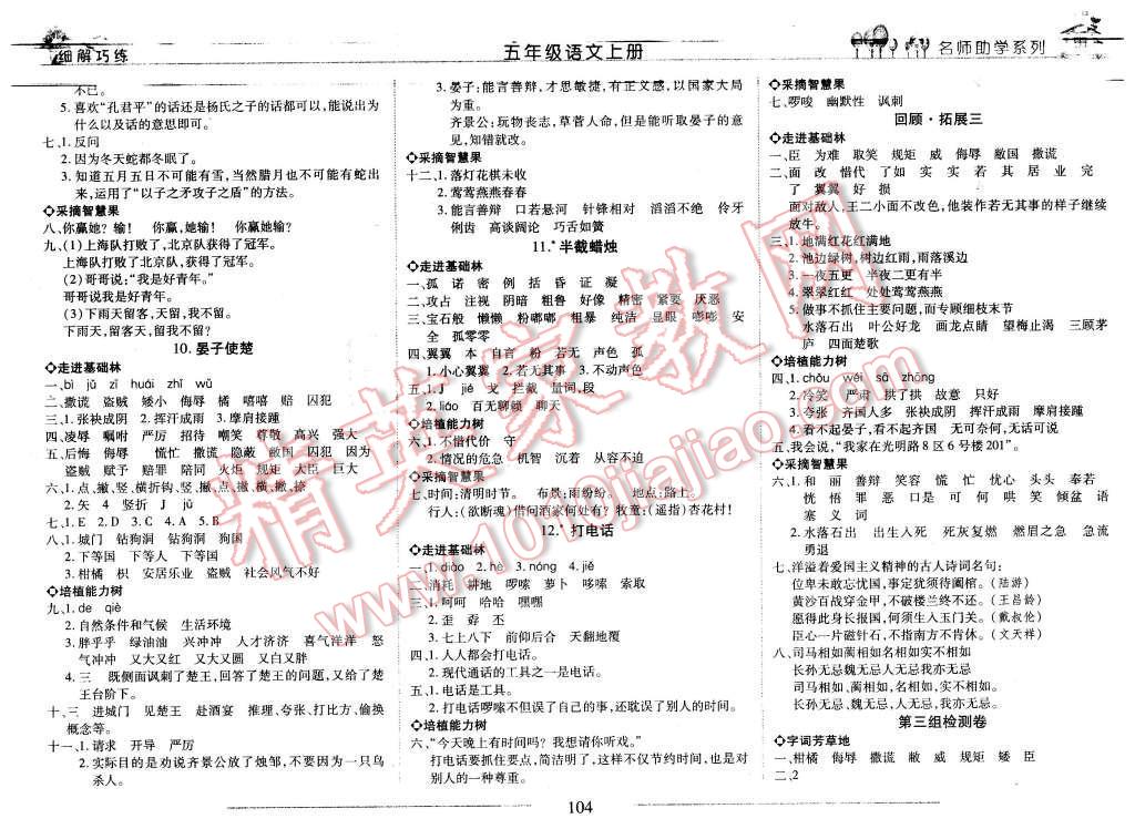 2015年细解巧练五年级语文上册鲁教版 第4页