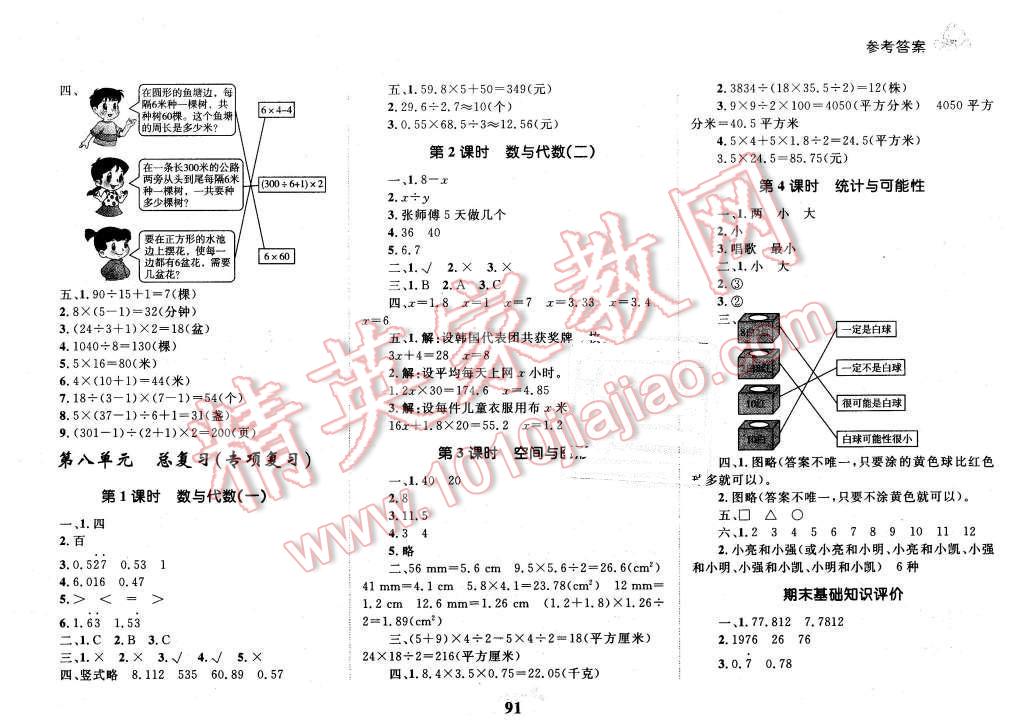 2015年全优设计课时作业本五年级数学上册人教版 第11页