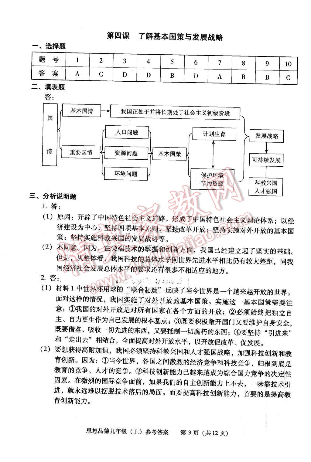 2015年學(xué)習(xí)探究診斷九年級(jí)思想品德上冊(cè) 第3頁(yè)