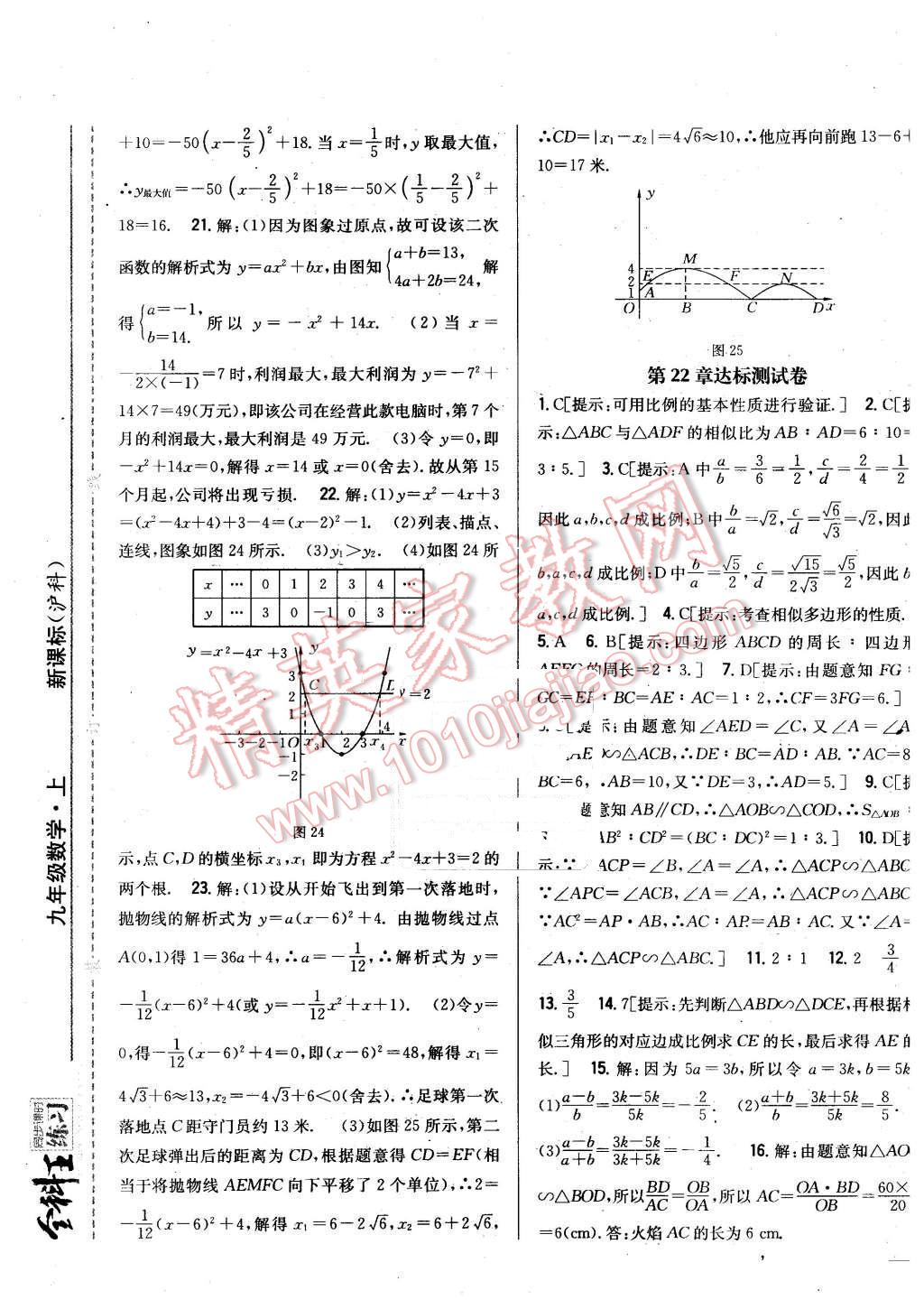 2015年全科王同步課時(shí)練習(xí)九年級(jí)數(shù)學(xué)上冊(cè)滬科版 第21頁(yè)