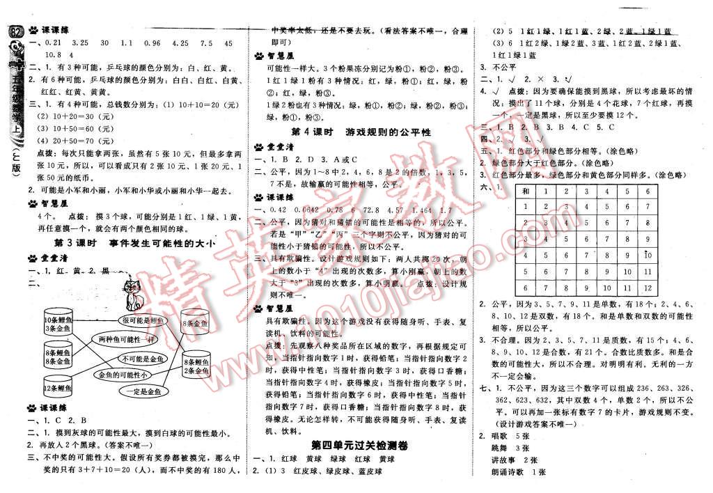 2015年綜合應(yīng)用創(chuàng)新題典中點(diǎn)五年級數(shù)學(xué)上冊冀教版 第8頁