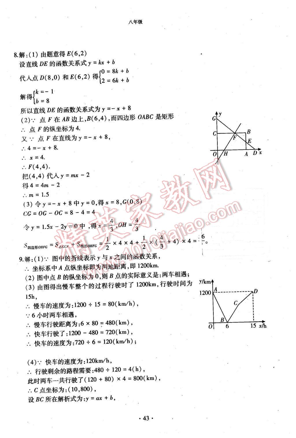 2015年初中数学每周过手最佳方案八年级上册 第43页