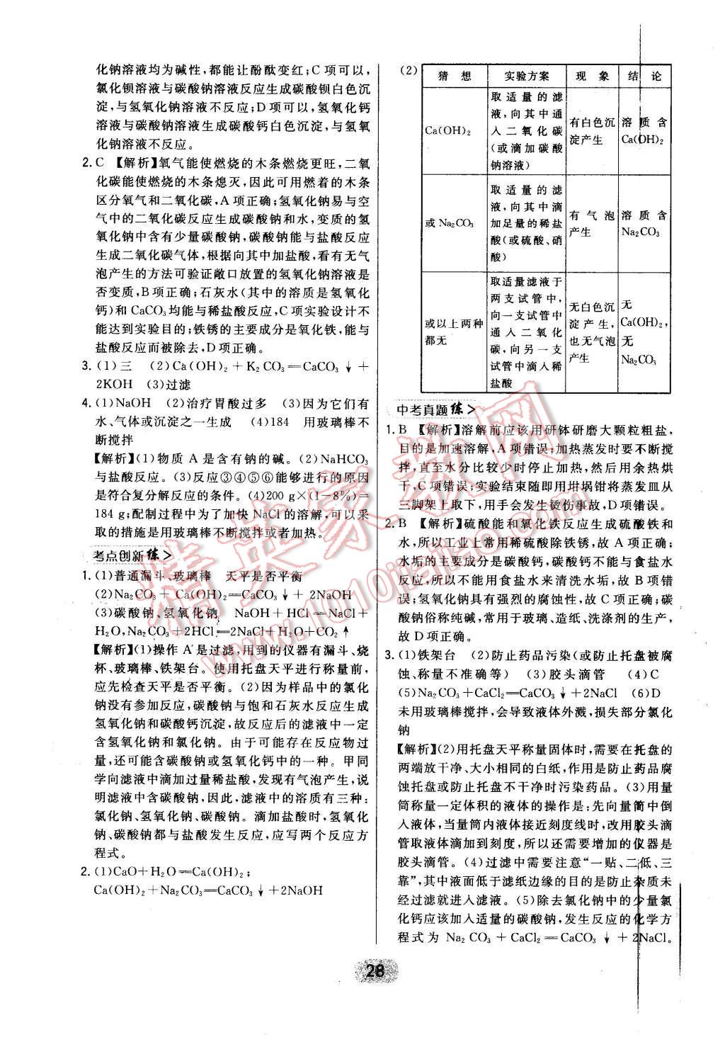 2016年北大绿卡课时同步讲练九年级下化学人教版 第28页