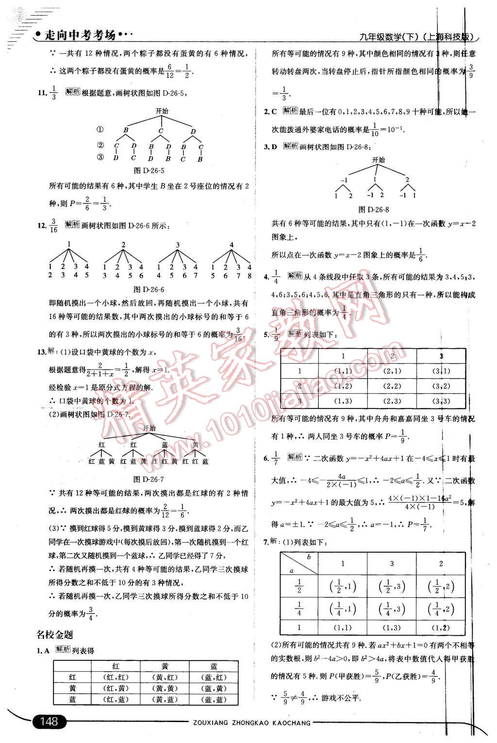 2016年走向中考考场九年级数学下册沪科版 第38页