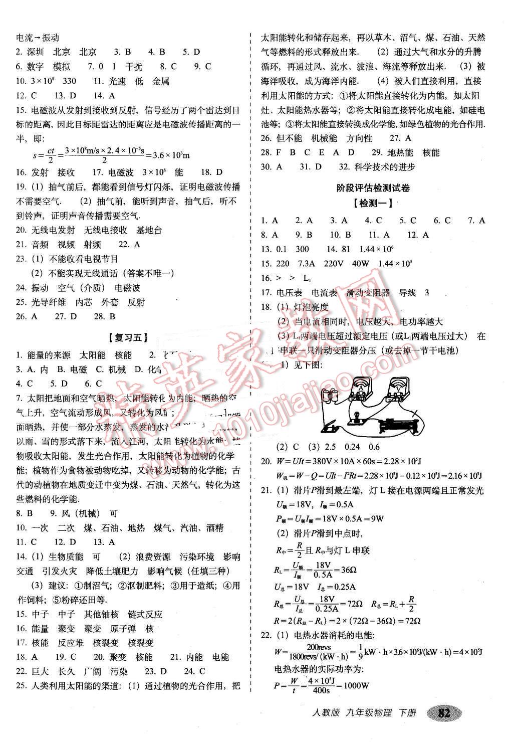 2016年聚能闯关期末复习冲刺卷九年级物理下册人教版 第2页