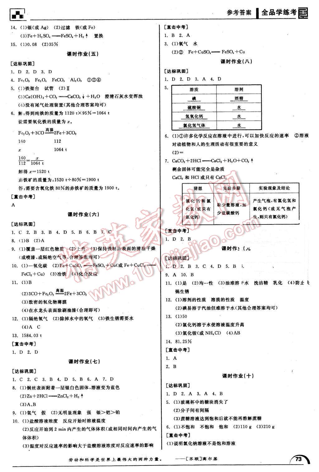 2016年全品学练考九年级化学下册人教版 第7页