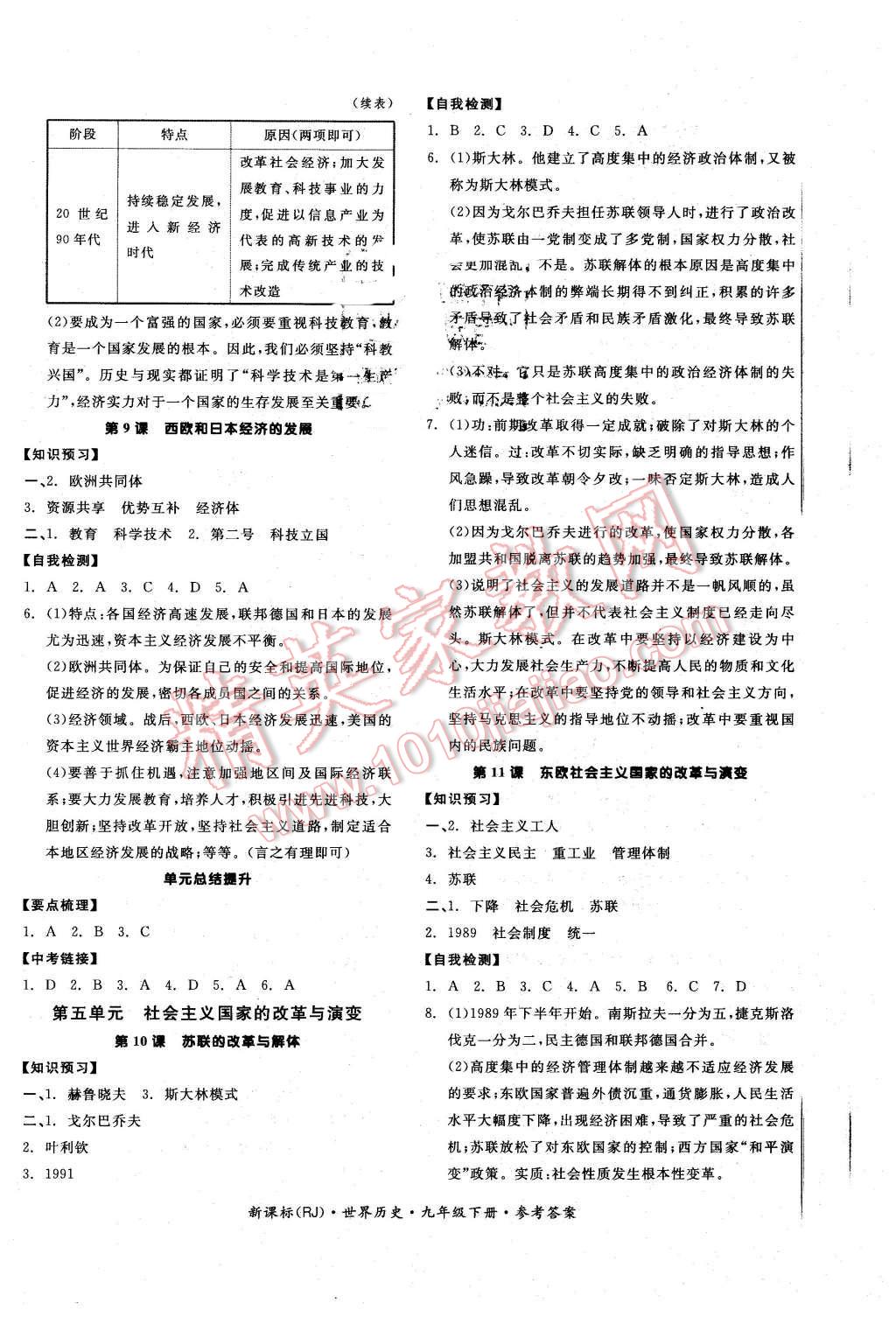 2016年全品學(xué)練考九年級世界歷史下冊人教版 第4頁