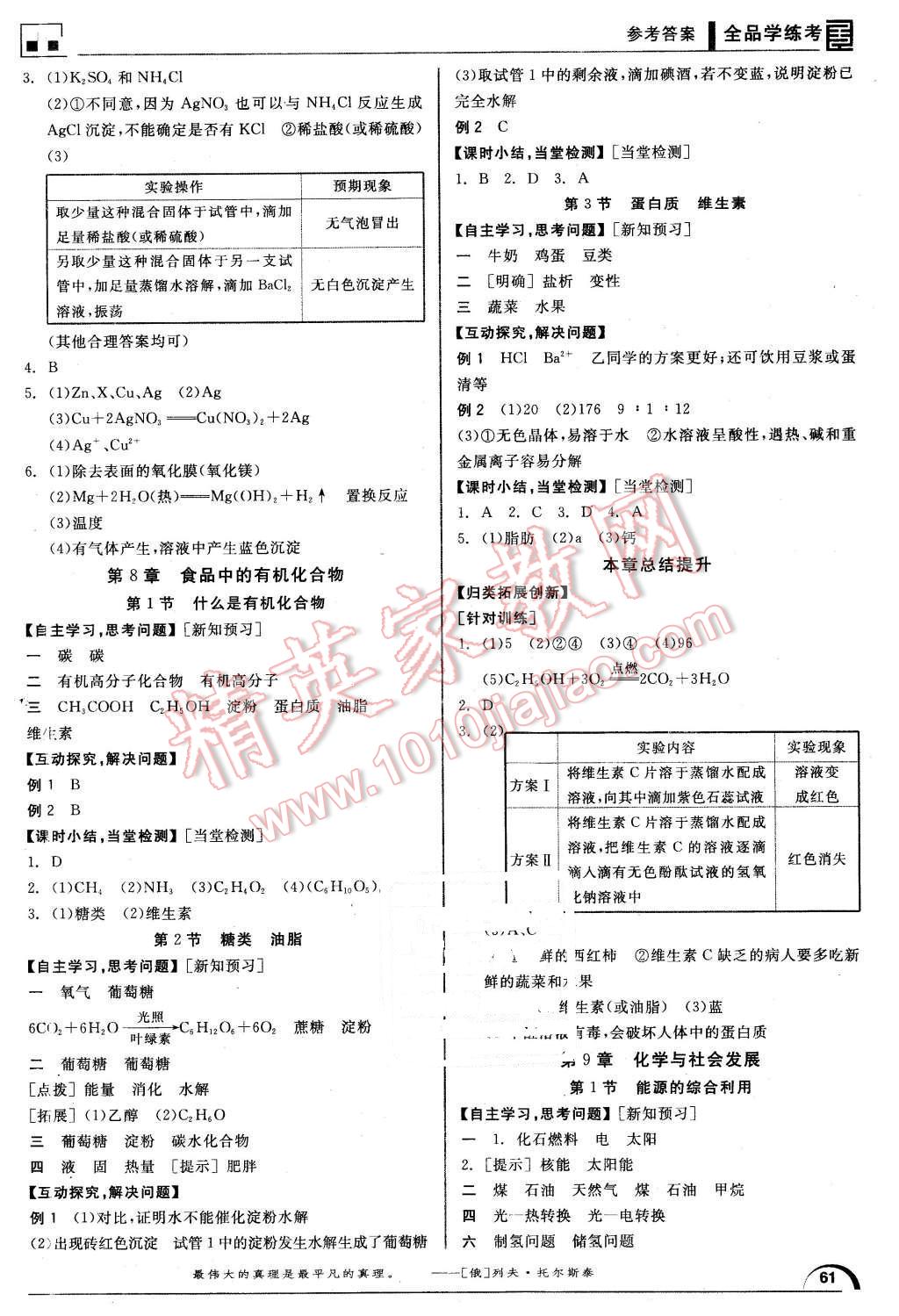 2016年全品學(xué)練考九年級(jí)化學(xué)下冊(cè)滬教版 第5頁(yè)