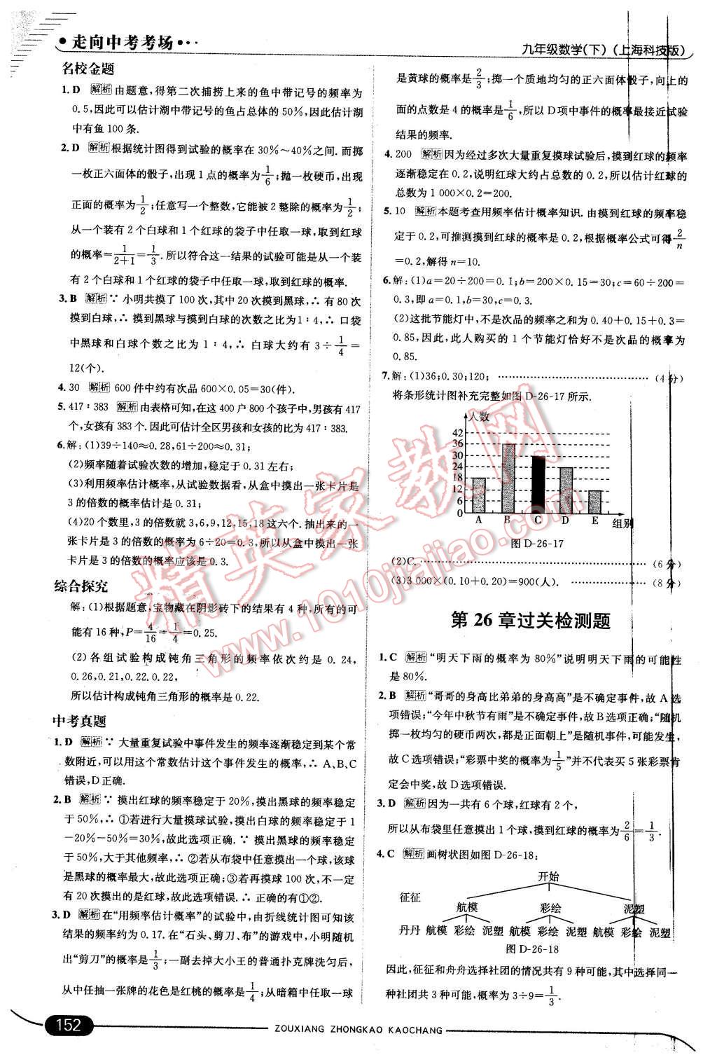 2016年走向中考考场九年级数学下册沪科版 第42页