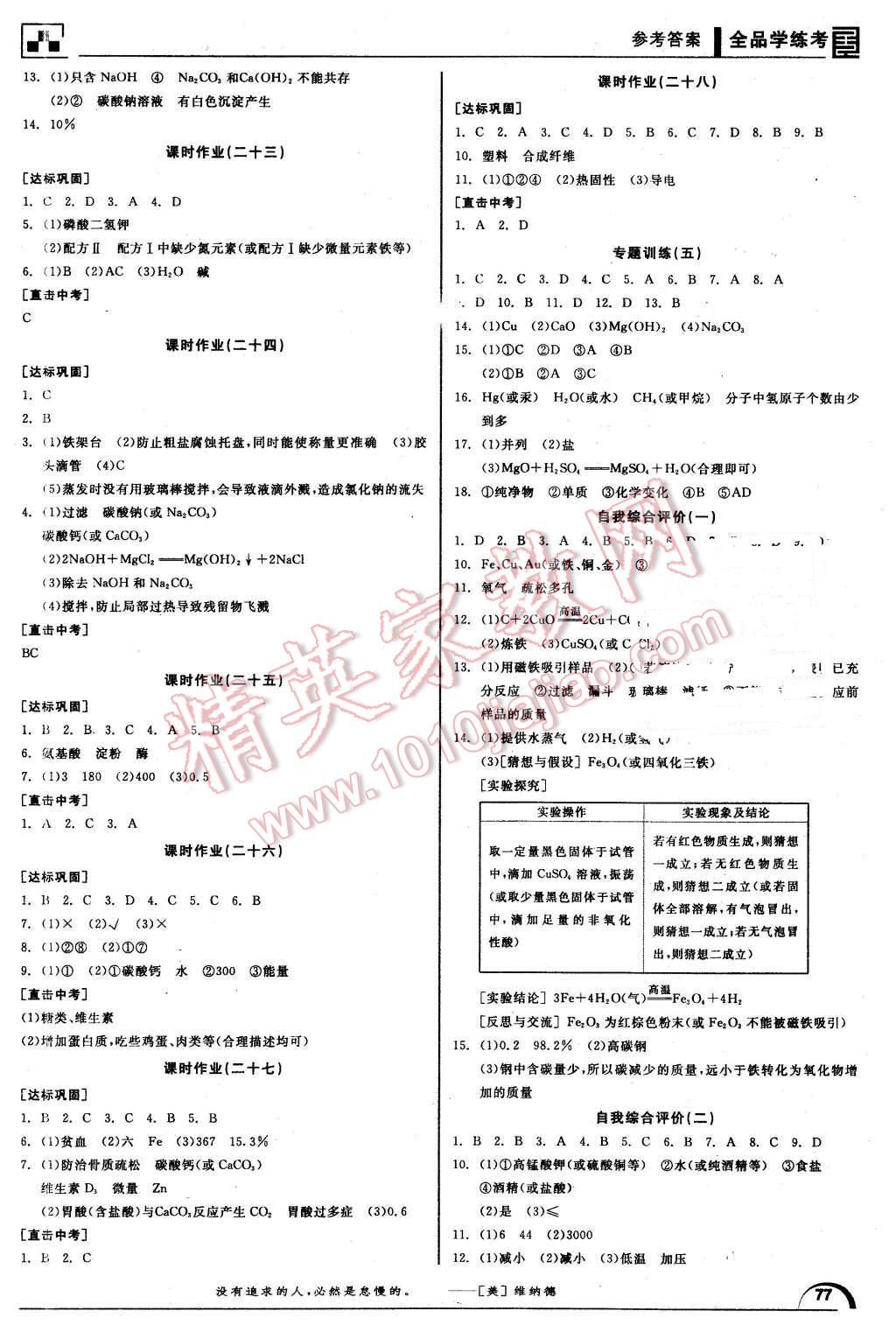 2016年全品学练考九年级化学下册人教版 第11页