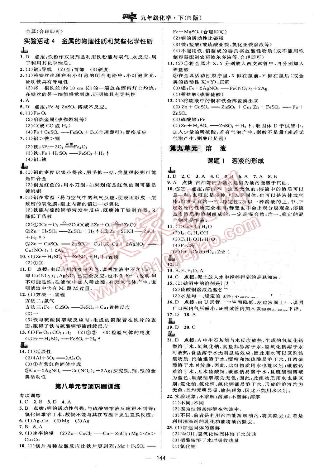 2016年综合应用创新题典中点九年级化学下册人教版 第10页