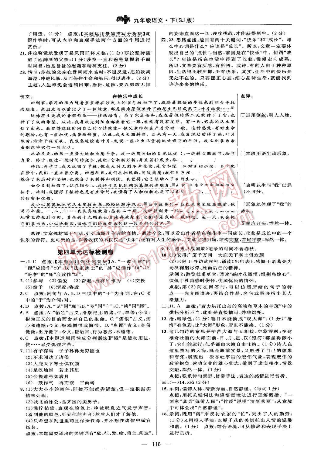 2016年綜合應(yīng)用創(chuàng)新題典中點九年級語文下冊蘇教版 第6頁