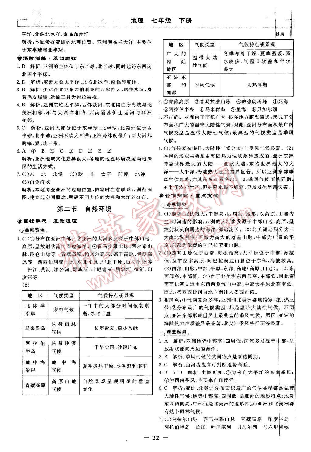 2016年陽光課堂金牌練習(xí)冊七年級地理下冊人教版 第2頁