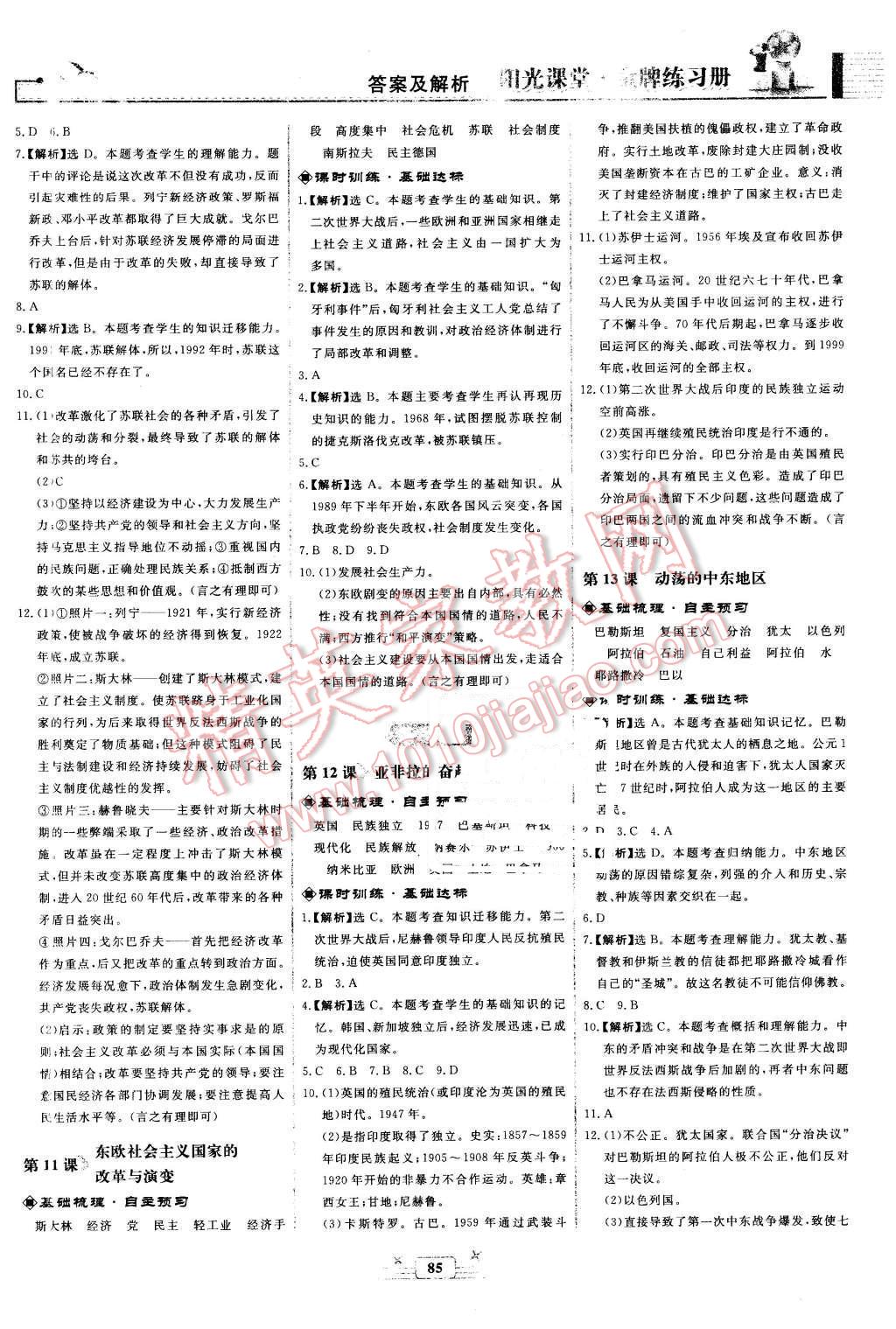 2016年陽(yáng)光課堂金牌練習(xí)冊(cè)九年級(jí)世界歷史下冊(cè)人教版 第5頁(yè)