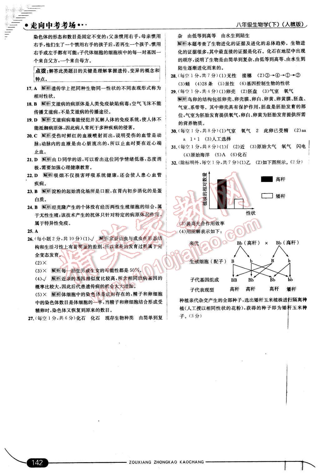 2016年走向中考考場(chǎng)八年級(jí)生物學(xué)下冊(cè)人教版 第24頁