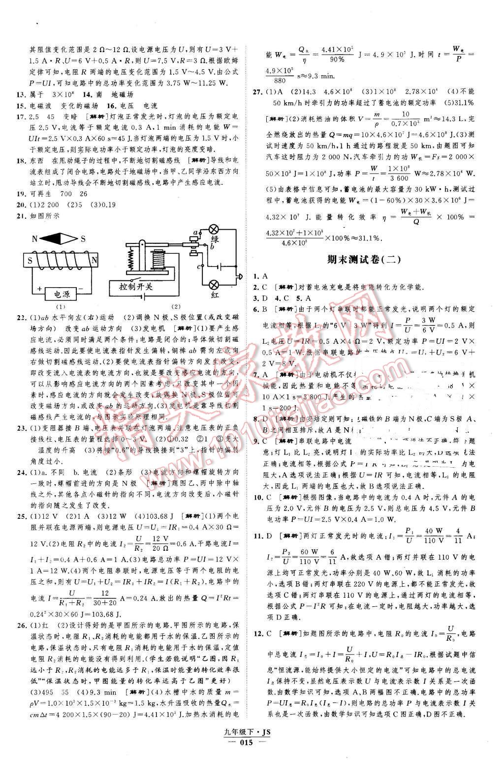 2016年經(jīng)綸學(xué)典學(xué)霸九年級(jí)物理下冊(cè)江蘇版 第15頁(yè)