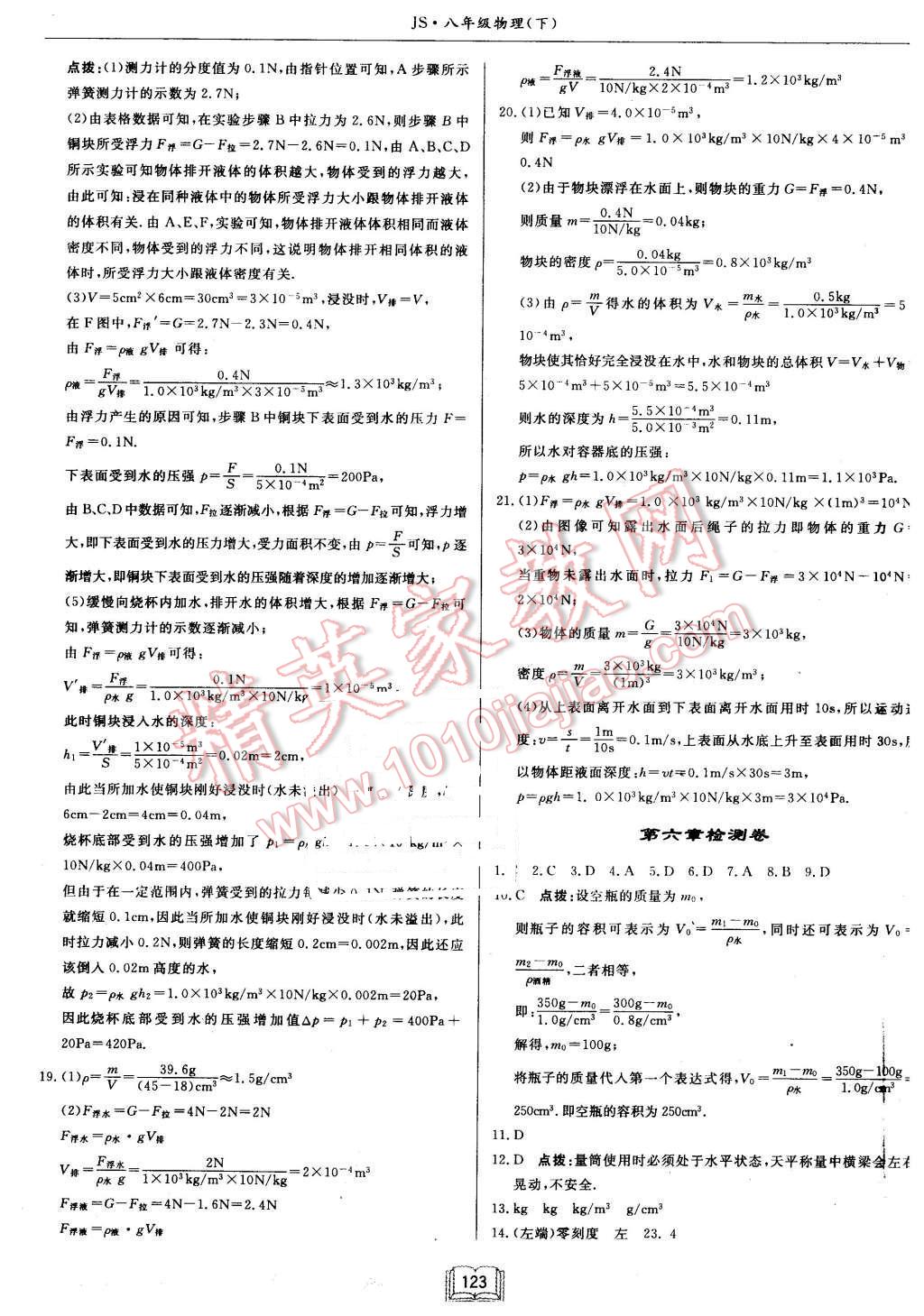 2016年啟東中學(xué)作業(yè)本八年級物理下冊江蘇版 第15頁