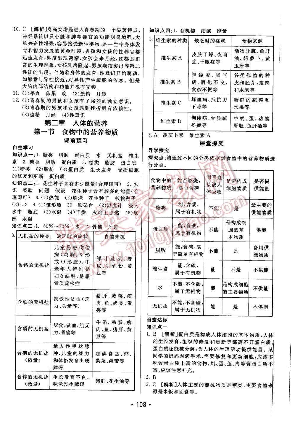 2016年同行學(xué)案七年級生物下冊人教版 第4頁